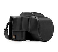 MegaGear MG1223 Ever Ready Leather Case and Strap with Battery Access for Panasonic Lumix DC-FZ80, FZ82 Camera - Black