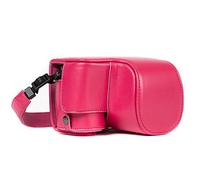 MegaGear MG1234 Ever Ready Leather Case and Strap with Battery Access for Sony Alpha A6500 Camera - Hot Pink