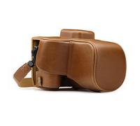MegaGear MG1305 Ever Ready Leather Camera Case compatible with Canon EOS 250D, 200D (18-55mm) - Light Brown