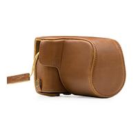MegaGear MG1327 Ever Ready Leather Case and Strap with Battery Access for Canon EOS M100 Camera - Light Brown