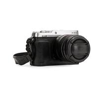 MegaGear MG1342 Ever Ready Genuine Leather Half Case and Strap with Battery Access for Fujifilm X-E3 Camera - Black