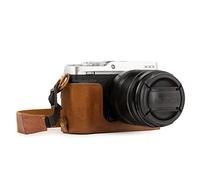 MegaGear MG1343 Ever Ready Genuine Leather Half Case and Strap with Battery Access for Fujifilm X-E3 Camera - Light Brown
