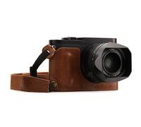 MegaGear MG1401 Leica Q-P, Q (Typ 116) Genuine Leather Camera Half Case and Strap - Brown