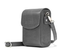 MegaGear MG1433 Panasonic Lumix DC-ZS200, TZ200, Leica C-Lux Leather Camera Case with Strap - Gray