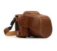 MegaGear MG1448 Canon EOS M50 (15-45mm) Ever Ready Leather Camera Case and Strap - Light Brown