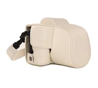 MegaGear MG1449 Canon EOS M50 (15-45mm) Ever Ready Leather Camera Case and Strap - White