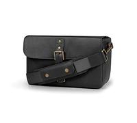 MegaGear MG1524 Leather Camera Messenger Bag for Mirrorless, Instant and DSLR Cameras - Black