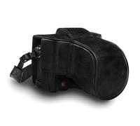 MegaGear MG1550 Ever Ready Genuine Leather Camera Case for Fujifilm X-T3 (XF23mm - XF56mm & 18-55mm Lens) - Black