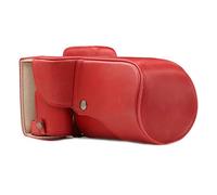 MegaGear MG1554 Canon EOS Rebel T6s, EOS 760D, EOS 8000D (18-55mm) Ever Ready Leather Camera Case and Strap - Red
