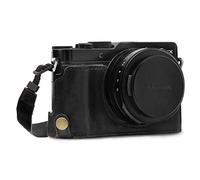 MegaGear MG1563 Ever Ready Genuine Leather Camera Half Case compatible with Panasonic Lumix DC-LX100 II - Black