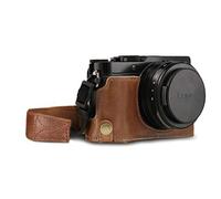 MegaGear MG1564 Ever Ready Genuine Leather Camera Half Case compatible with Panasonic Lumix DC-LX100 II - Brown