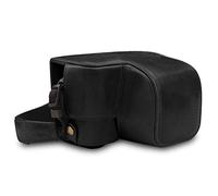 MegaGear MG1646 Ever Ready Genuine Leather Camera Case Compatible with Sony Alpha A6100, A6400 (16-50mm) - Black