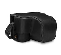 MegaGear MG1651 Ever Ready Leather Camera Case Compatible with Sony Alpha A6100, A6400 (16-50mm) - Black