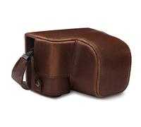 MegaGear MG1652 Ever Ready Leather Camera Case Compatible with Sony Alpha A6100, A6400 (16-50mm) - Brown