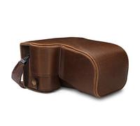 MegaGear MG1661 Ever Ready Leather Camera Case Compatible with Sony Alpha A6100, A6400 (18-135mm) - Brown