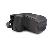 MegaGear MG1663 Ever Ready Leather Camera Case compatible with Sony Alpha A6100, A6400 (18-135mm) - Gray