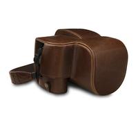 MegaGear MG1679 Ever Ready Dark Brown Leather Camera Case Bag for Panasonic Lumix DC-FZ1000 II, Leica V-Lux 5