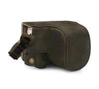 MegaGear MG1698 Ever Ready Genuine Leather Camera Case Compatible with Leica D-Lux 7 - Khaki Green