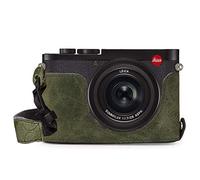 MegaGear MG1721 Ever Ready Genuine Leather Camera Half Case compatible with Leica Q2 - Green