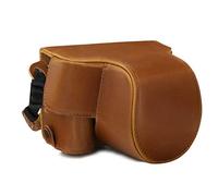 MegaGear MG1752 Ever Ready Leather Camera Case compatible with Canon EOS M6 Mark II (15-45mm) - Light Brown