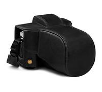MegaGear MG1862 Ever Ready Genuine Leather Camera Case Compatible with Olympus OM-D E-M5 Mark III (14-150mm) - Black