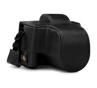 MegaGear MG1883 Ever Ready Genuine Leather Camera Case compatible with Fujifilm X-T200 (XC15-45mm) - Black