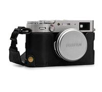MegaGear MG1894 Ever Ready Genuine Leather Camera Half Case compatible with Fujifilm X100V - Black