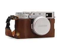 MegaGear MG1895 Ever Ready Genuine Leather Camera Half Case compatible with Fujifilm X100V - Brown