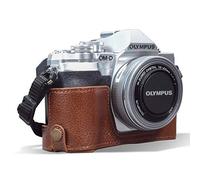 MegaGear MG1935 Ever Ready Genuine Leather Camera Half Case compatible with Olympus OM-D E-M10 Mark IV - Brown