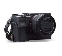 MegaGear MG1954 Ever Ready Genuine Leather Camera Half Case compatible with Sony Alpha 7C - Black