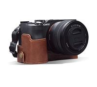 MegaGear MG1955 Ever Ready Genuine Leather Camera Half Case compatible with Sony Alpha 7C - Brown