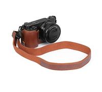 MegaGear MG2014 Ever Ready Genuine Leather Camera Half Case Compatible with Sony ZV-E10 (Brown)