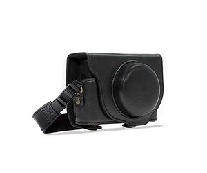 MegaGear MG283 Ever Ready Leather Camera Case Compatible with Sony Cyber-Shot DSC-RX100 VI, DSC-RX100 V, DSC-RX100 IV, DSC-RX100 III - Black
