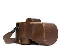 MegaGear MG525 "Ever Ready" Protective Leather Case Bag with 28 - 70 mm Lens for Sony Alpha A7II Compact System Camera - Dark Brown
