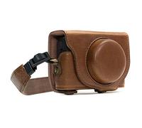 MegaGear MG589 Sony Cyber-shot DSC-RX100 VI, DSC-RX100 V, DSC-RX100 IV Ever Ready Leather Camera Case with Strap - Dark Brown