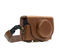 MegaGear MG597 Sony Cyber-shot DSC-HX99, DSC-HX95, DSC-HX90V, DSC-HX80 Ever Ready Leather Camera Case with Strap - Dark Brown