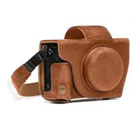 MegaGear MG689 Ever Ready Leather Case and Strap with Battery Access for Canon PowerShot G5 X Camera - Light Brown