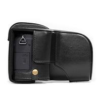 MegaGear MG892 Ever Ready Leather Camera Case compatible with Panasonic Lumix G80, G81 (12-60mm) - Black