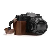 MegaGear MG958 Ever Ready Leather Camera Half Case and Strap compatible with Fujifilm X-T30, X-T20, X-T10 - Dark Brown