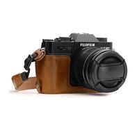 MegaGear MG959 Ever Ready Leather Camera Half Case and Strap compatible with Fujifilm X-T30, X-T20, X-T10 - Light Brown