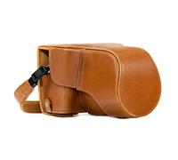 MegaGear MG983 Ever Ready Leather Camera Case and Strap for Fujifilm X-T30, X-T20, X-T10 (16-50mm / 18-55mm Lenses) - Light Brown