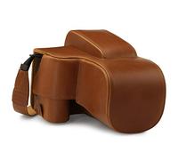 MegaGear PU Leather Case Compatible with Nikon Coolpix P950 - Light Brown