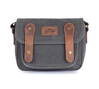MegaGear Sequoia Canvas Bag Compatible with Canon, Nikon, Sony SLR/DSLR Mirrorless Cameras, Black/Light Brown, (MG1974)