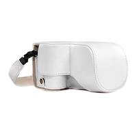 MegaGear Sony Alpha A6500 (up to 16-70mm Lens) Ever Ready Leather Camera Case and Strap, with Battery Access - White