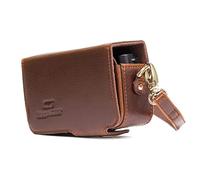 MegaGear Leather Camera Case with Strap Compatible with Sony Cyber-shot DSC-RX100 VII, ZV-1, DSC-RX100 VI, DSC-RX100 V, DSC-RX100 IV, DSC-RX100 III, DSC-RX100 II - Dark Brown
