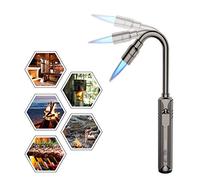 Megainvo Jet Flame Lighter Long Adjustable Candle Torch Butane Lighter - Windproof Refillable 360°- Fireworks Outdoor Fire Lighter for Stove BBQ Grill Fireplace Camping Kitchen (No Gas Include）