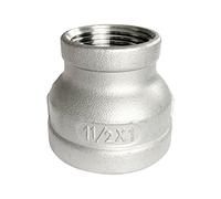 Megairon 1-1/2" x 1" Reducing Coupling,Stainless Steel 304 NPT Female Threaded Cast Pipe Fitting,Nipple