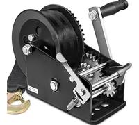 Megalint Boat Trailer Winch 3500lbs with 33ft Strap, Heavy Duty Hook Portable Hand Winch, Steel Cable 3500lb Winch Two Way Ratchet Manual Winch for SUV ATV UTV Boat for 4:1/8:1 Gear Crank Winch