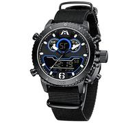 MEGALITH Mens Digital Watches Sports Waterproof Multifunction Analogue Quartz Stylish Big Face Wristwatch Military Stopwatch with LED Luminous Date