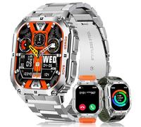 MEGALITH Military Smart Watch for Men: Fitness Tracker Sports Mens Watches Waterproof - Bluetooth Call Smartwatch for Android iOS Silver